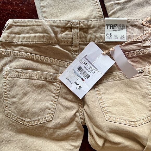 Zara Trafaluc TRF 'Denim Rules' BNWT Skinny Women's Jean Size 2 Tan - Picture 9 of 13